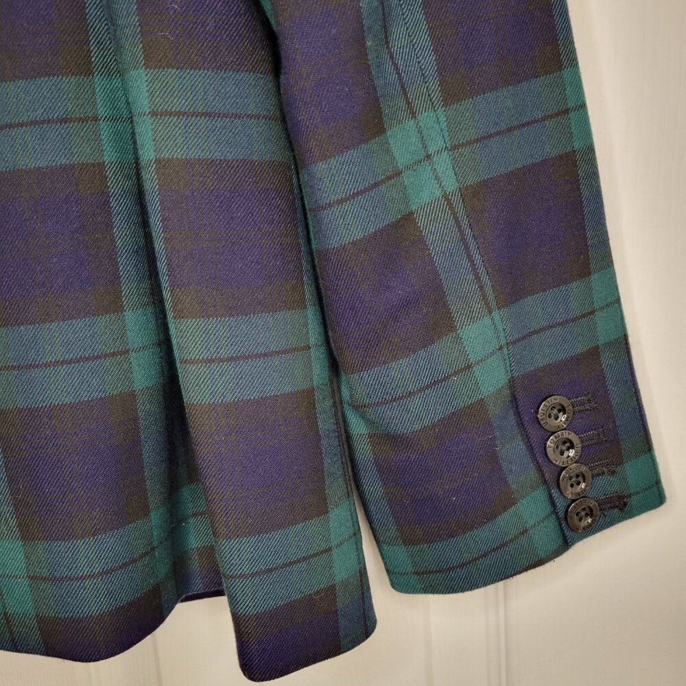 Tommy Hilfiger Plaid Blazer Sz 10 Boss Lady Vibe - Picture 8 of 14